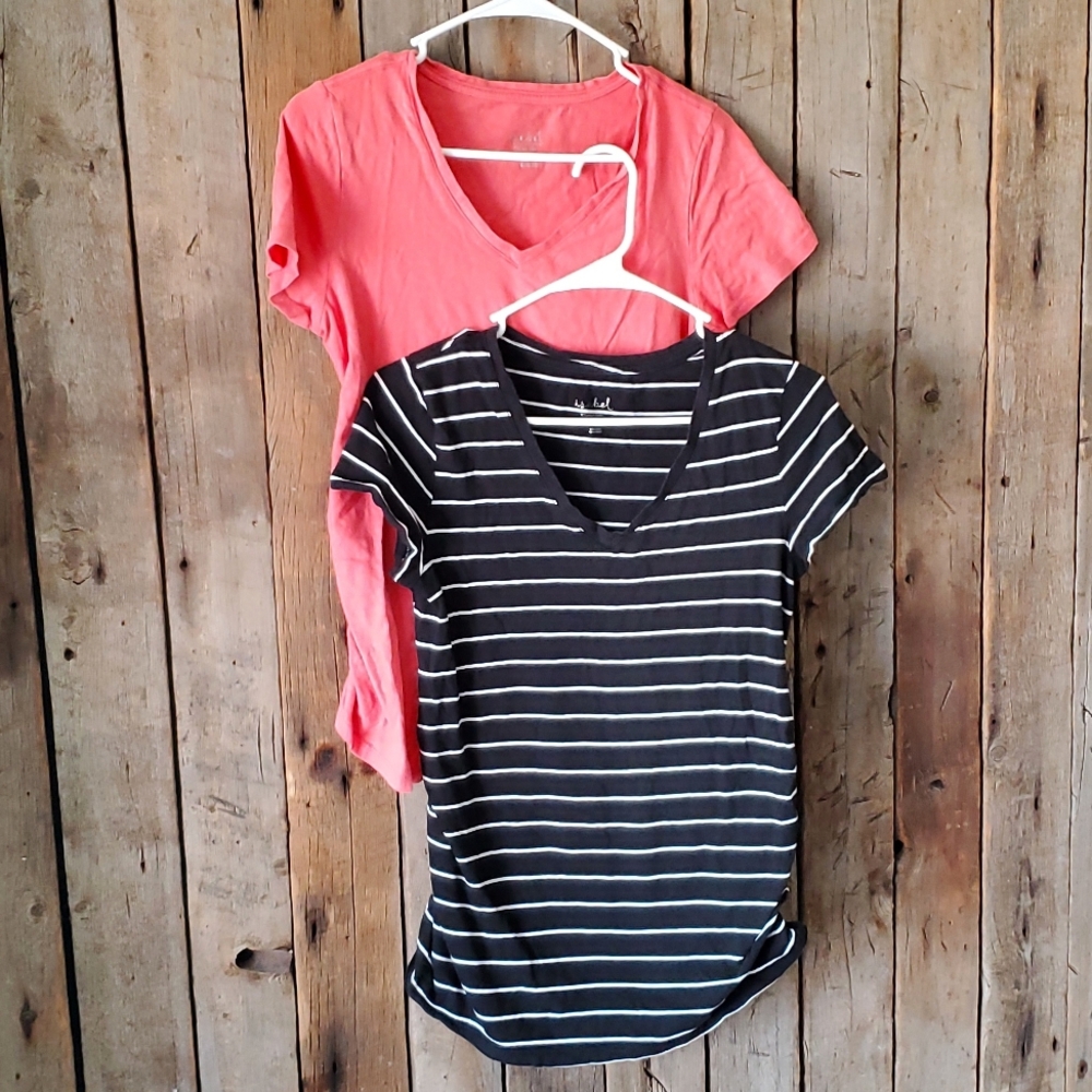 Lot of 2 Isabel Maternity V-neck Shirts